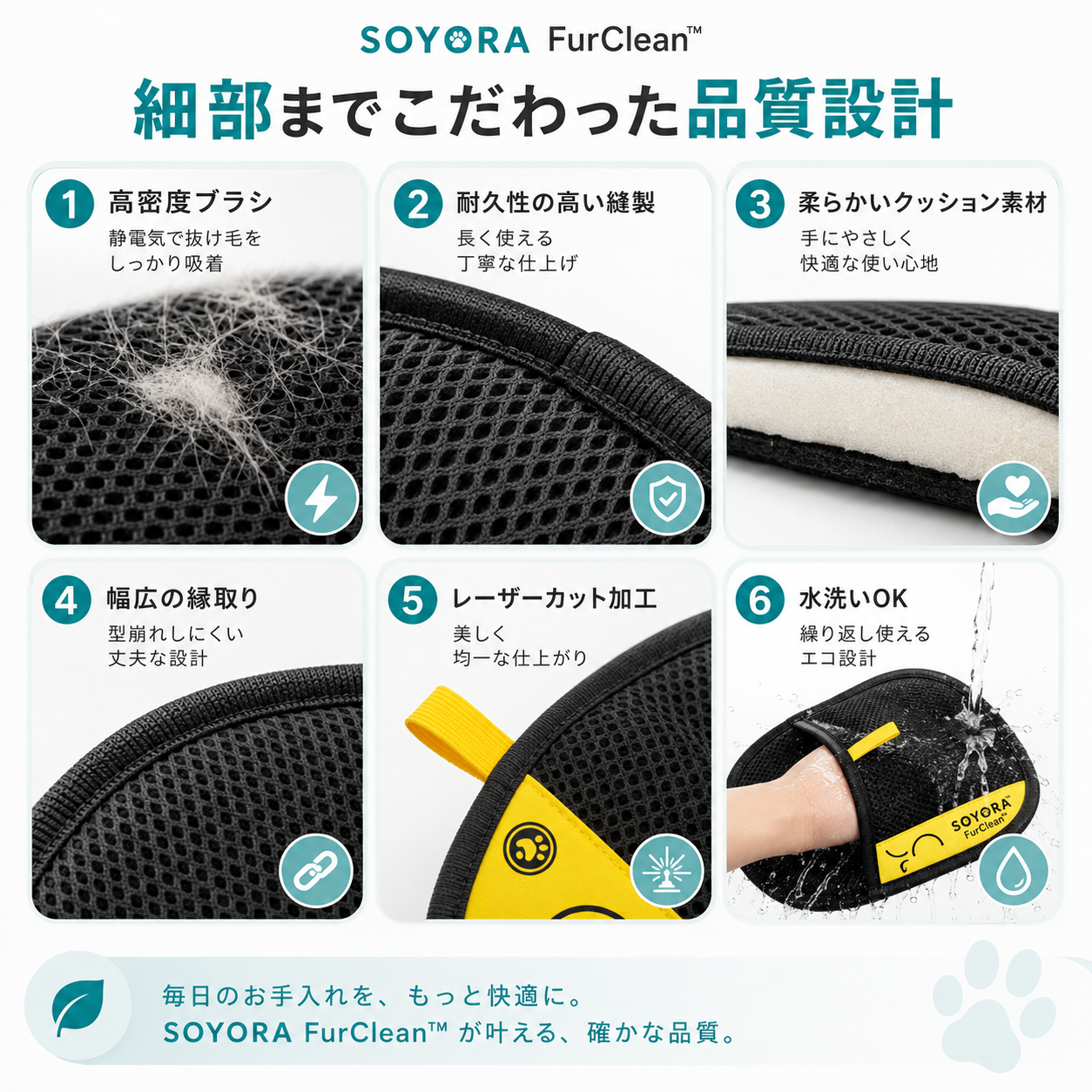 SOYORA FurClean™ ペット用抜け毛クリーナー