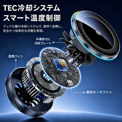 Halo Drive™  冷却ファン搭載 Qi2.2 車載充電器
